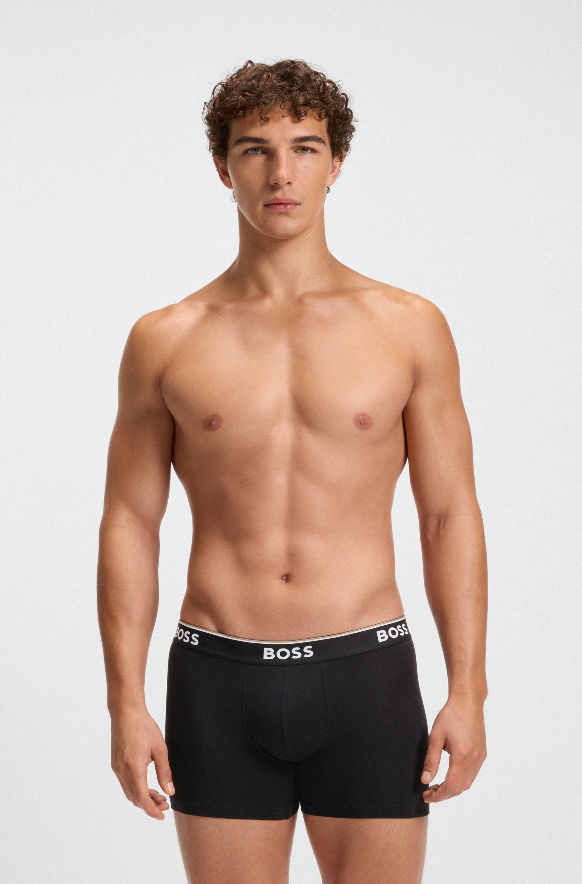 BOSS Langer Boxer Brief 3 PACK mit farblich passendem Webbund günstig online kaufen