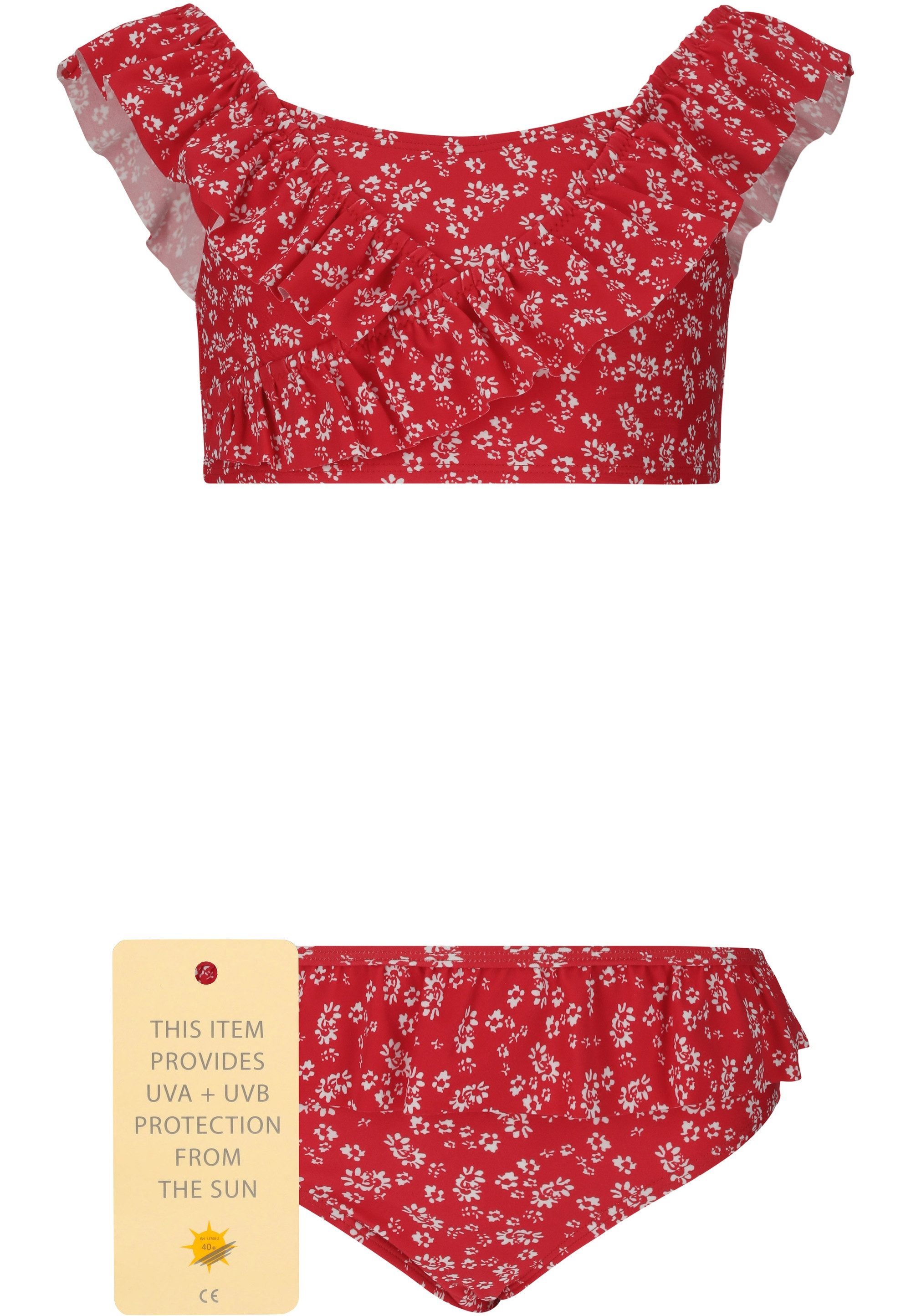 ZIGZAG Balconette-Bikini Tropical (1-St) mit stylischem Rüschendesign und Sonnenschutz