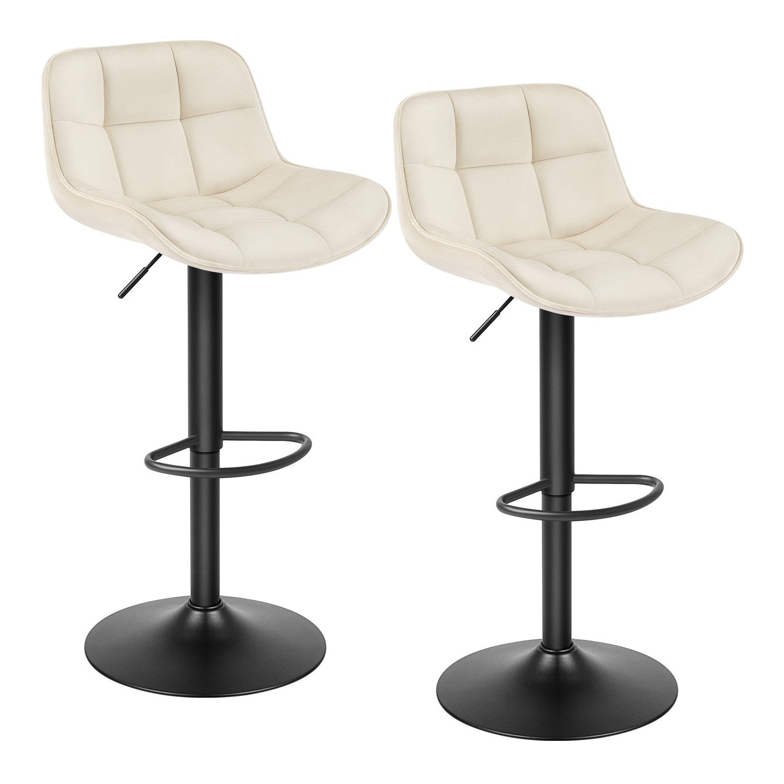 EUGAD Barhocker (2 St), Samtbezug höhenverstellbar 360° drehbar aus Metall günstig online kaufen