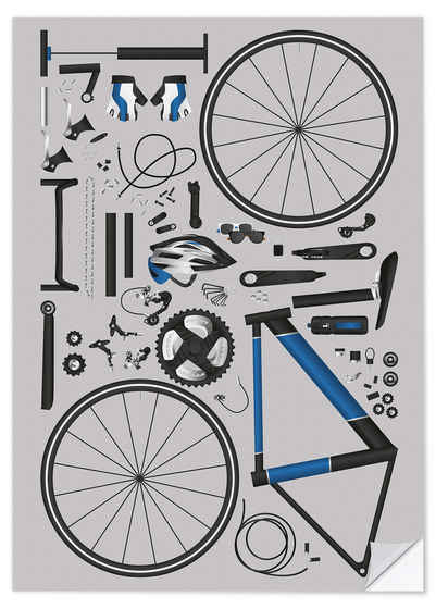 Posterlounge Wandfolie Editors Choice, Bike Skelett, Illustration
