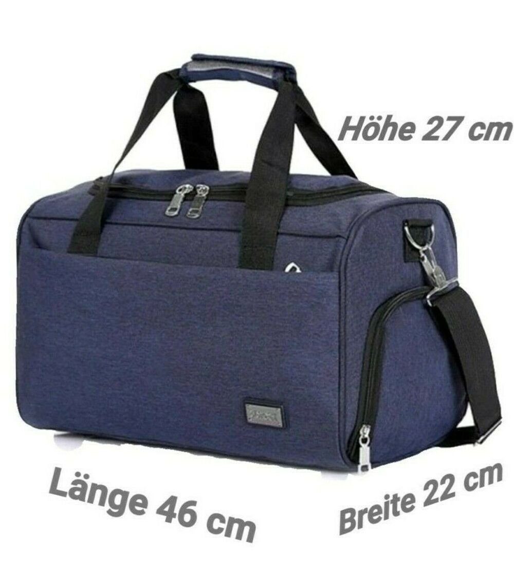 Weekender, BAG Hochwertige Reisetasche, Blau Fitnesstasche, Sporttasche Verarbeitung Schuhfach, mit PRESO Sporttasche