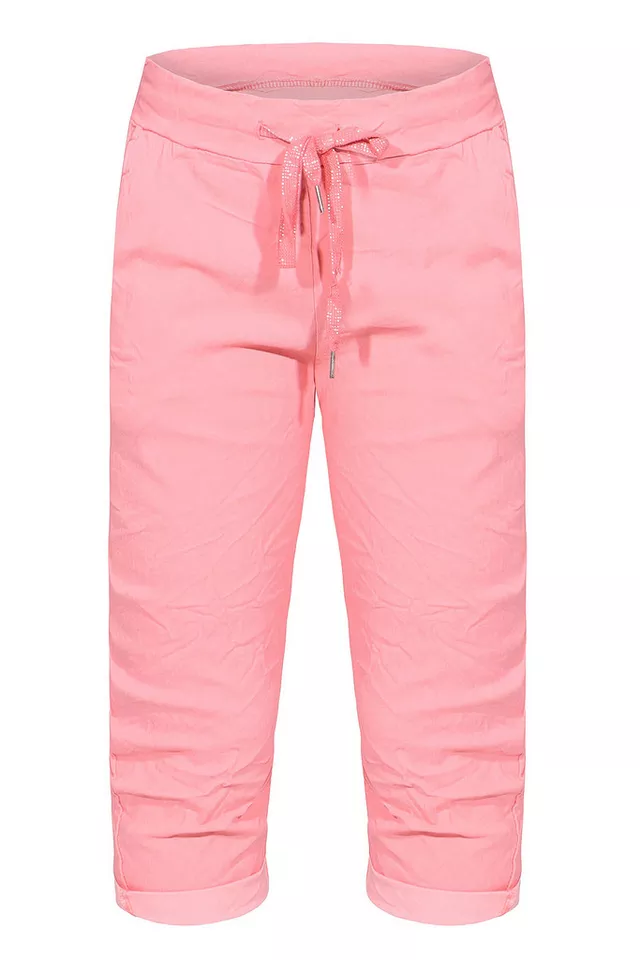 OriginalYou Caprihose Damen Sommerhose 7/8 Chinoshorts in Knitteroptik mit elastischem Bund moderne Knitteroptik, erhältlich in den Größe 36 bis 48