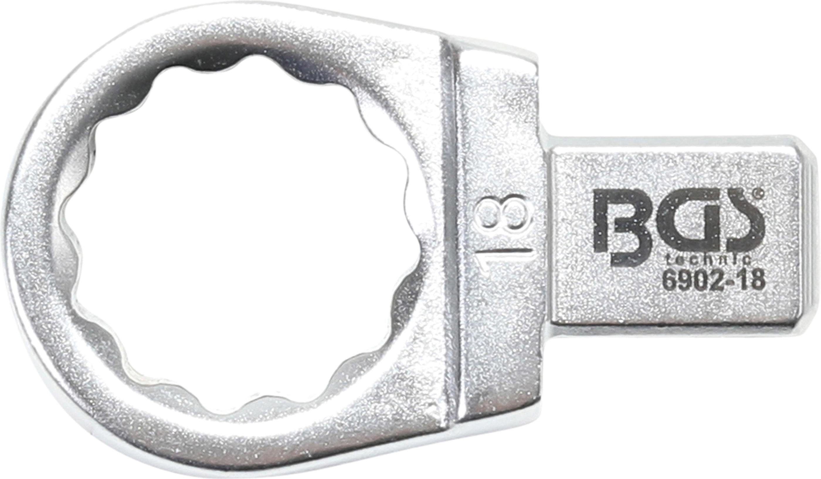 BGS technic Ausstechform Einsteck-Ringschlüssel, 18 mm, Aufnahme 9 x 12 mm