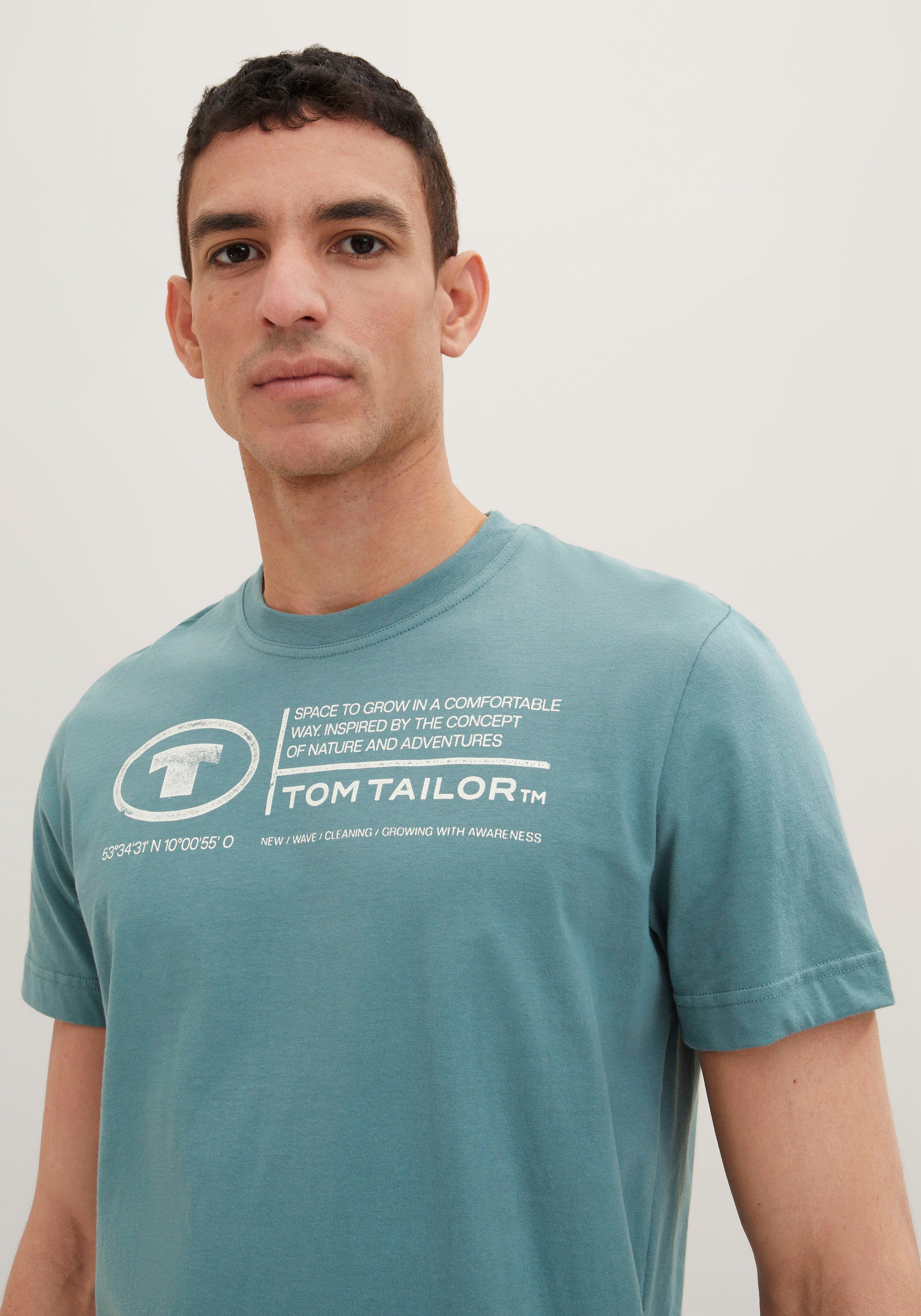Frontprint T-Shirt TAILOR bluis Tailor TOM deep Herren Print-Shirt Tom