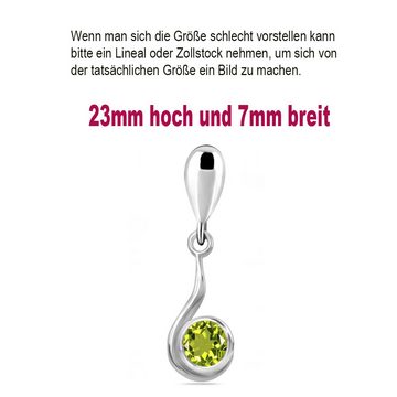 Limana Paar Ohrhänger Damen echter Peridot 925 Sterling Silber grüne hängende Ohrstecker (inkl. Herz Gravur Dose), Frauen Geschenkidee Geschenk Idee Schmuck für jeden Tag