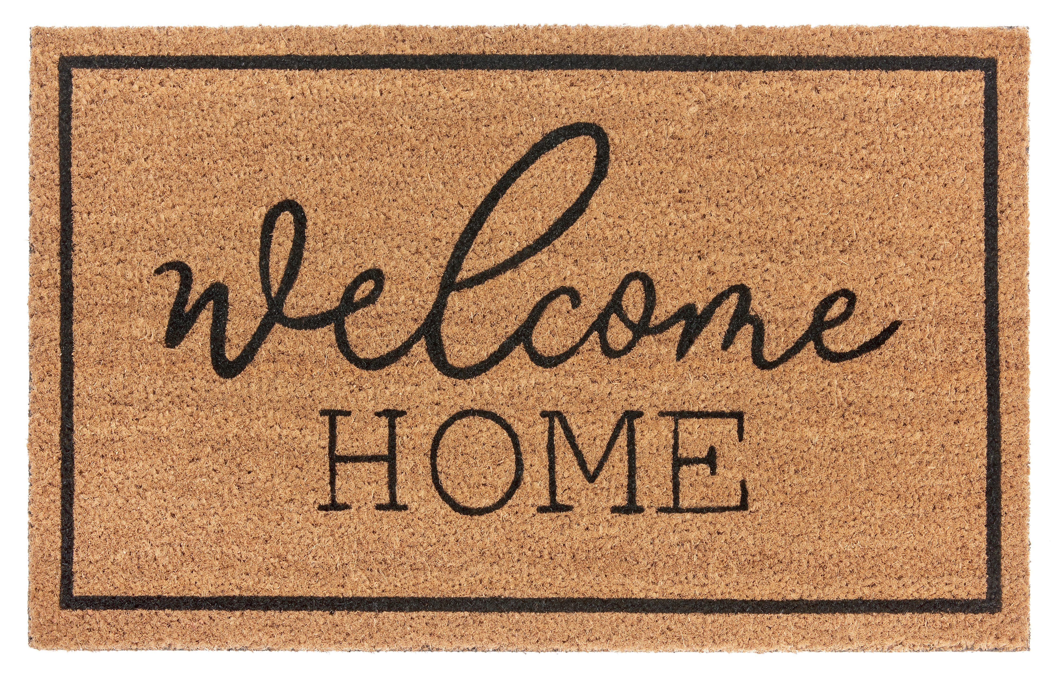 HANSE Home Fußmatte Mix Mats Kokos Welcome Home, Türmatte, rechteckig, Höhe: 15 mm, Kokos, Schmutzfangmatte, Outdoor, Rutschfest, Innen, Kokosmatte, Flur