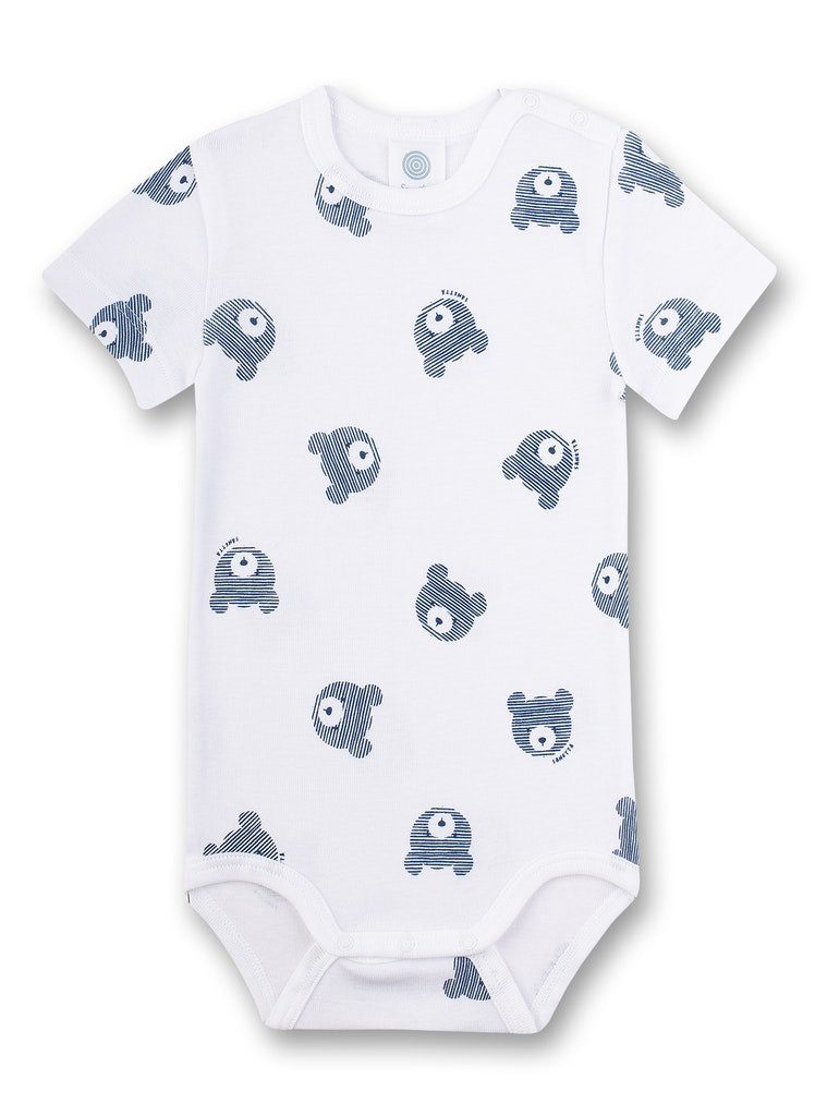 Sanetta Kurzarmbody Sanetta Baby Kurzarmbody aus Bio-Baumwolle mit Allover-Muster