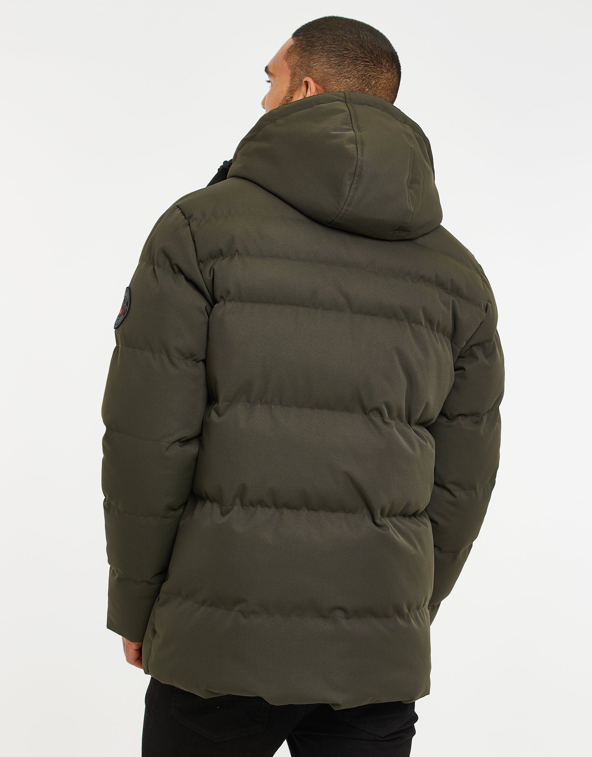 zertifiziert Khaki- Global Jacket Jackton (GRS) Recycled Standard olivgrün Winterjacke THB Threadbare