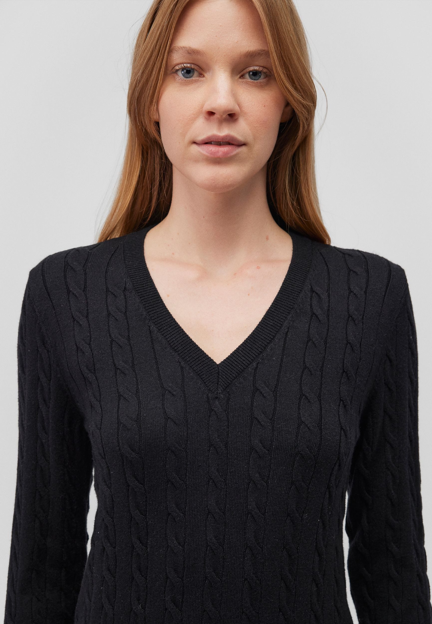 Mavi Strickpullover Eleganter Zopfstrick mit zeitlosem Design (1-tlg) V-NEC günstig online kaufen