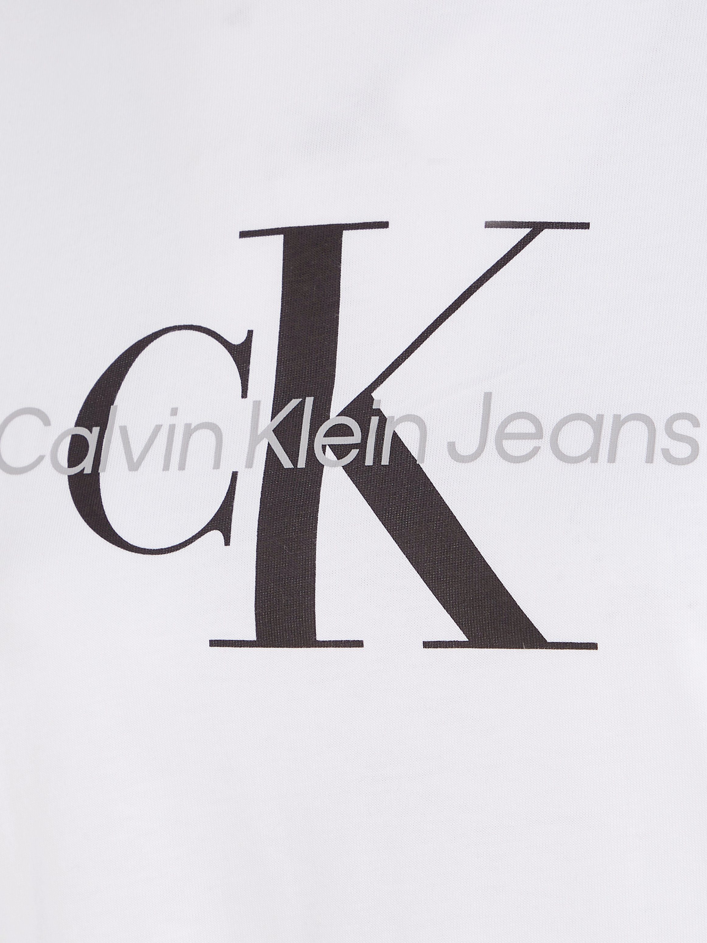 Calvin Klein Jeans Rundhalsshirt (1-tlg) Monogramm Calvin mit Klein White Bright MONOGRAM Jeans REGULAR CORE TEE