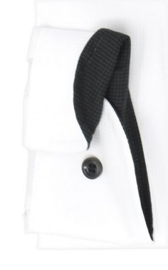 MARVELIS Businesshemd Businesshemd - Modern Fit - Langarm - Struktur - Weiß feines Muster