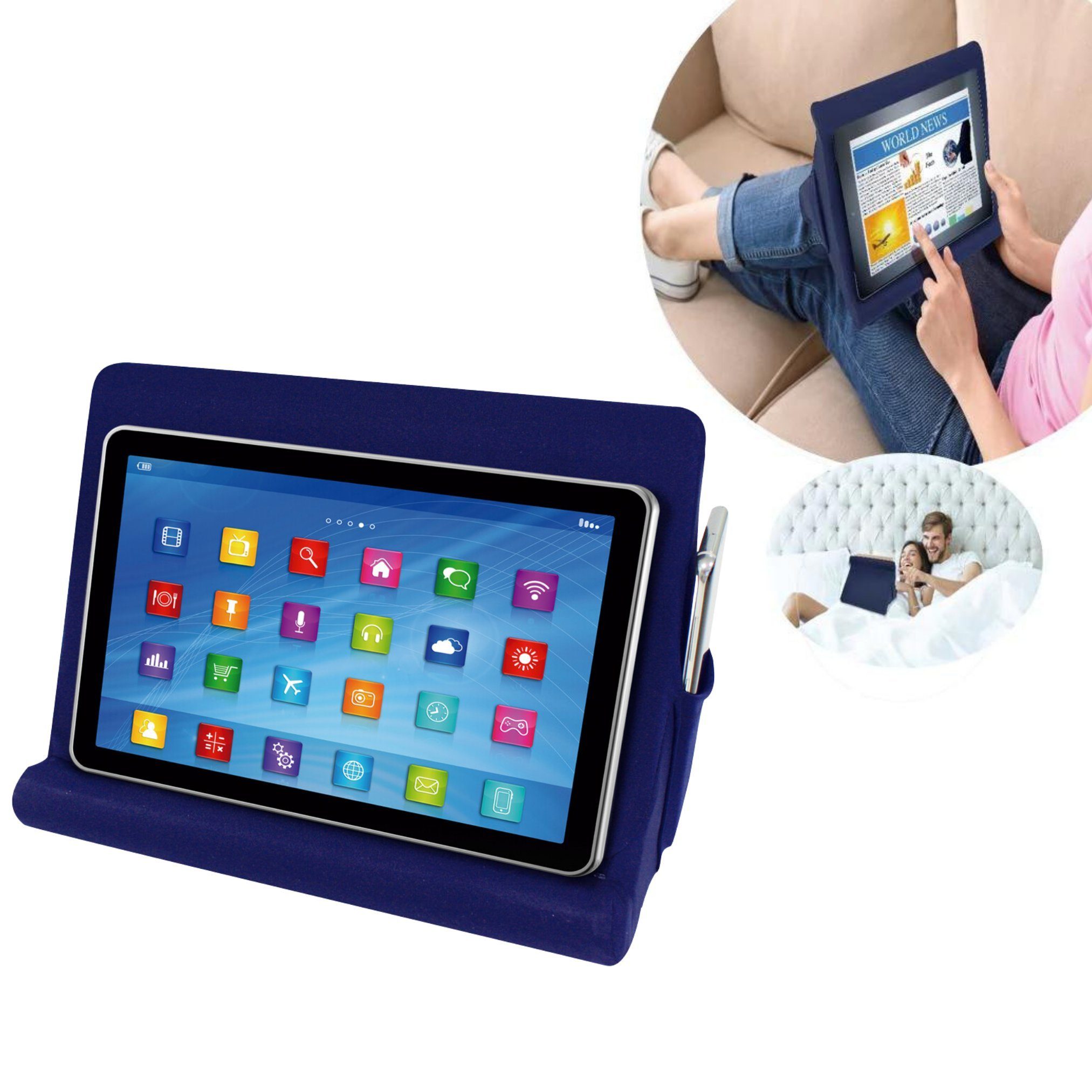 Buchkissen und wendbar, 1-tlg., Starlyf Positionen Tablet Lesekissen Cushion, 3 Digi Kissen,