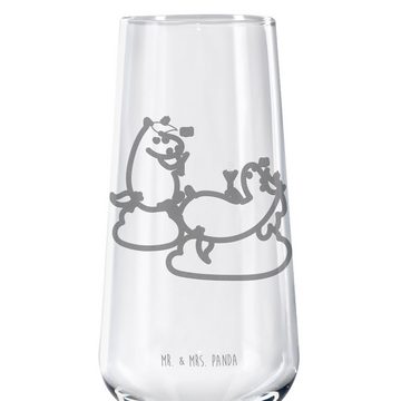 Mr. & Mrs. Panda Sektglas Einhorn Sekt - Transparent - Geschenk, Sektglas, Unicorn, Freundinnen, Premium Glas, Persönliche Gravur
