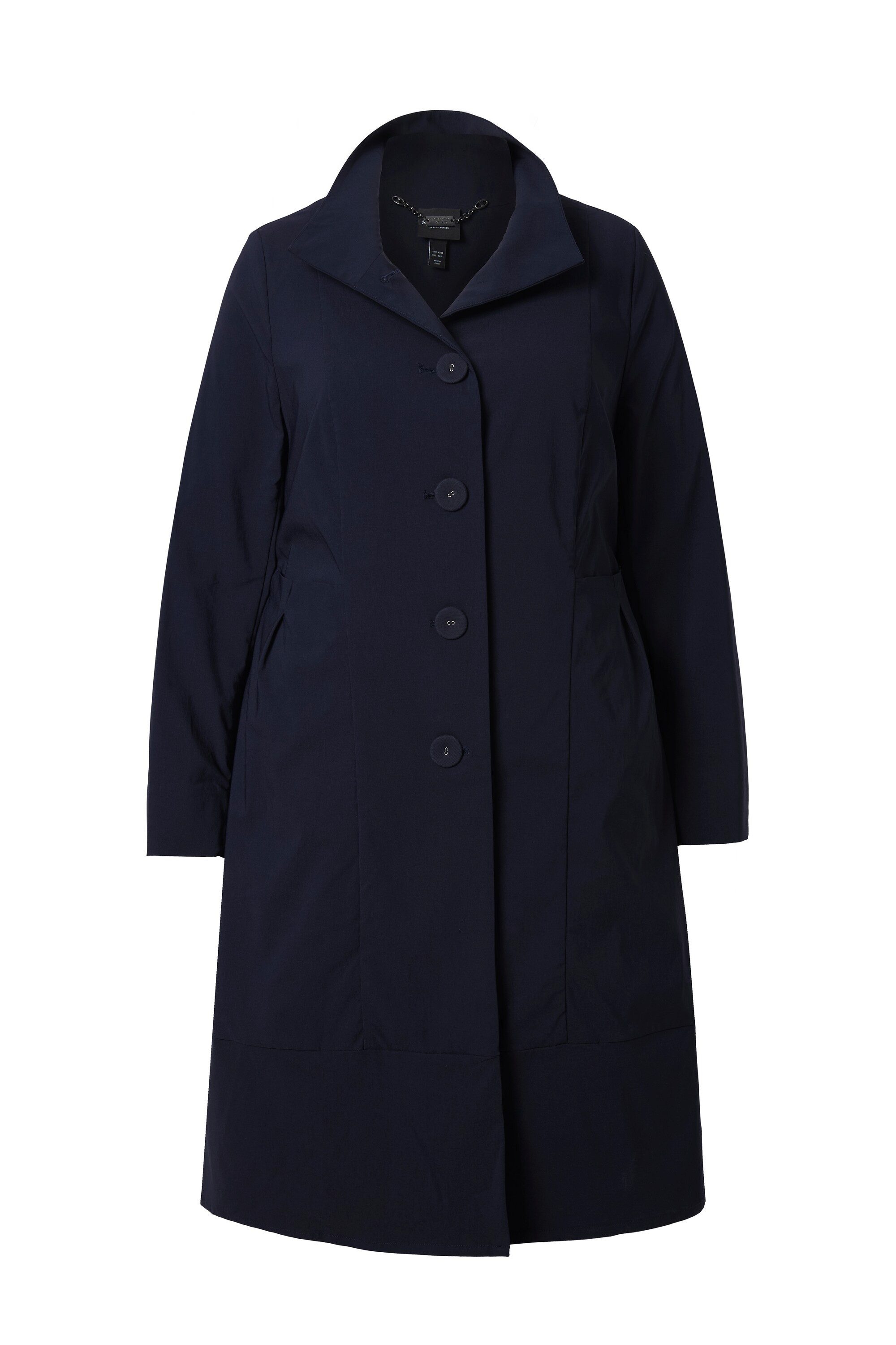 Ulla Popken Outdoorjacke Bengalin-Mantel A-Linie Stehkragen Langarm Stretch günstig online kaufen