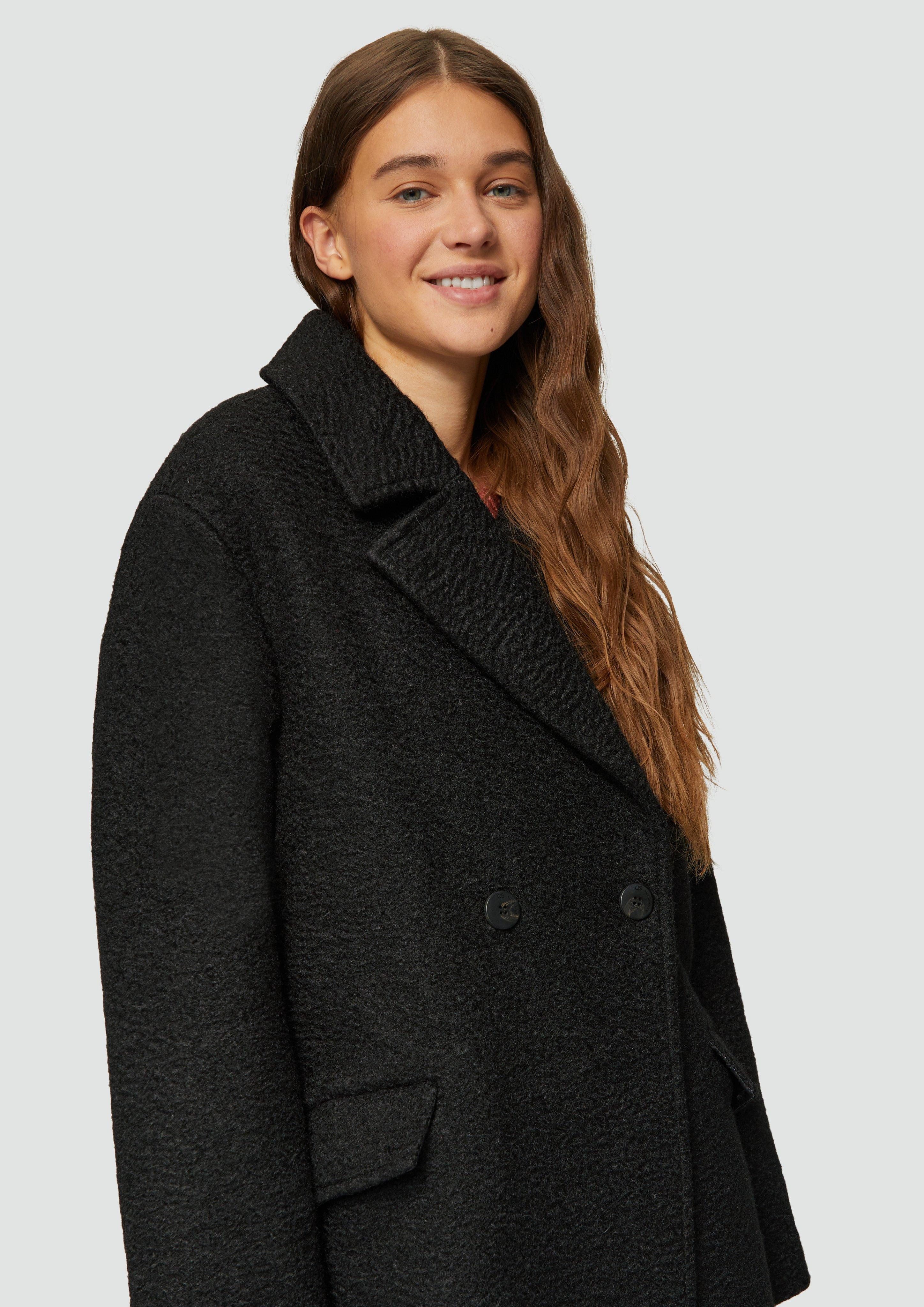 QS Funktionsmantel Oversized-Mantel aus Bouclé günstig online kaufen