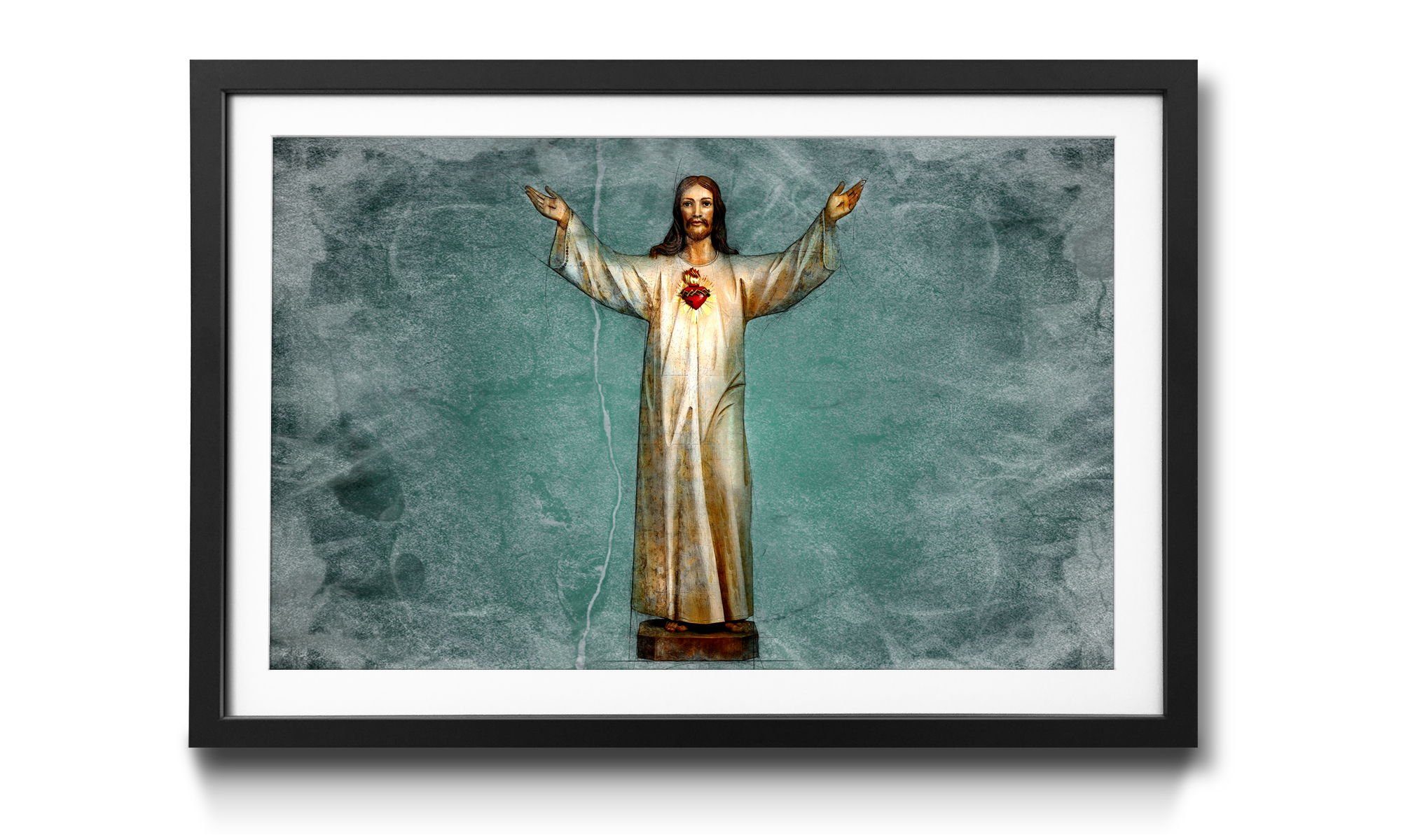 4 Bild WandbilderXXL mit Wandbild, Größen Jesus, in Rahmen Blessing Jesus, erhältlich