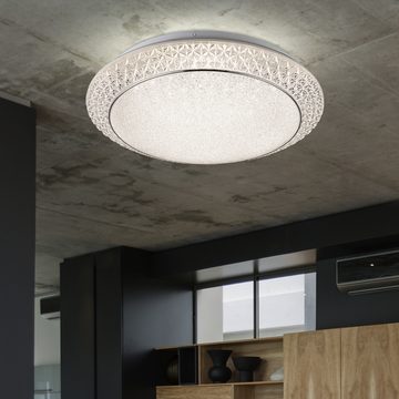 etc-shop LED Deckenleuchte, LED-Leuchtmittel fest verbaut, Kaltweiß, Warmweiß, Neutralweiß, Tageslichtweiß, LED 28 Watt Decken Leuchte Wohnraum Kristall Strahler