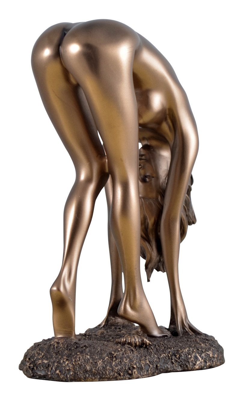 Vogler Dekofigur Weiblicher Akt Unterwerfung Frau steht gebückt bronz. Figu günstig online kaufen
