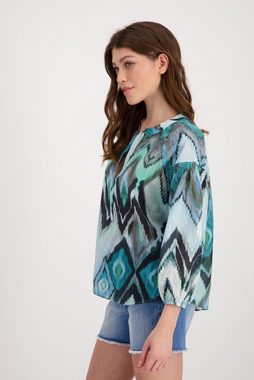 Monari Klassische Bluse Ikat Muster Bluse mit Smoke Einsatz