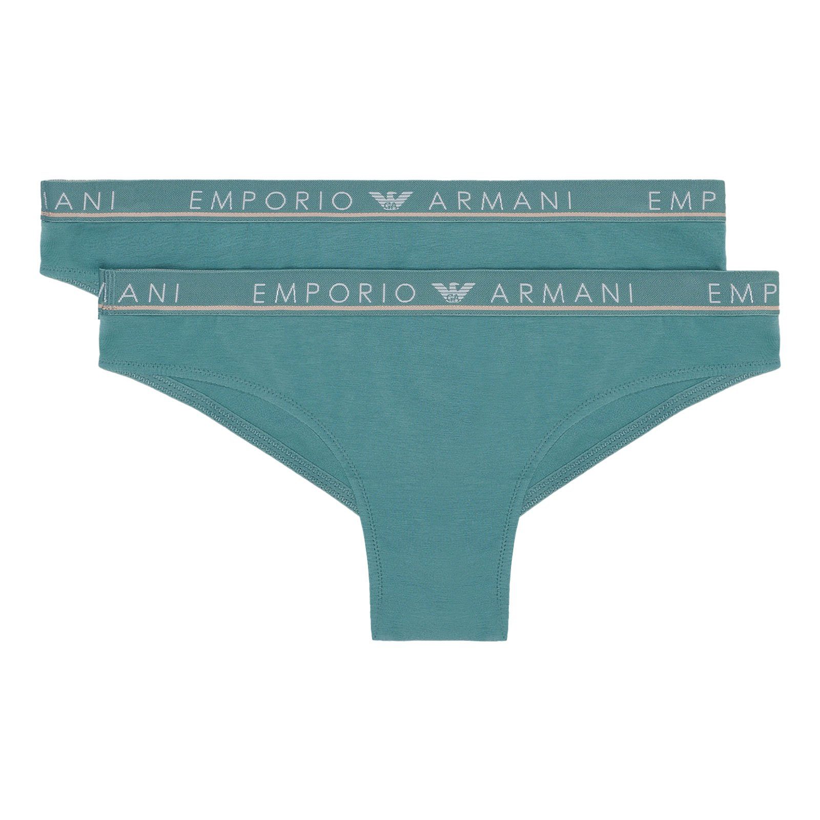 Emporio Armani Brasilslip Brazilian Brief Stretch Cotton (2-St., enthält 2  gleichfarbige Slips) mit umlaufenden Markenschriftzügen