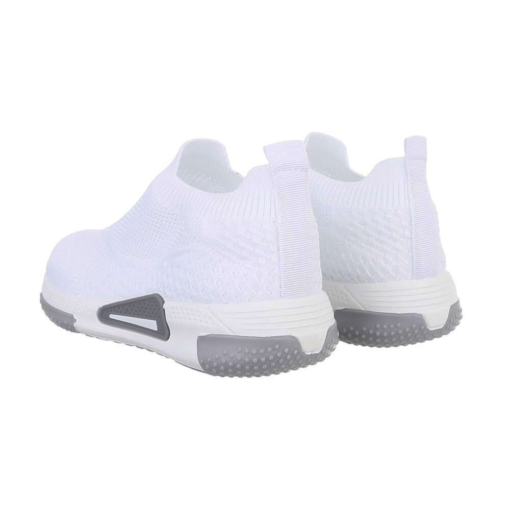 Ital-Design Kinder Sneaker Flach Freizeitschuhe in Weiß