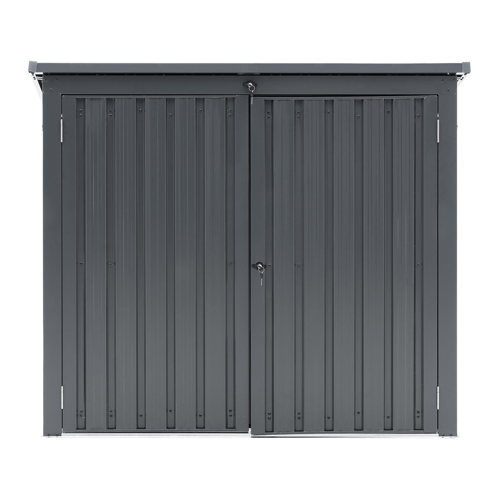 Uniprodo Gerätehaus Metall-Mülltonnenbox für (240 cm Mülltonnenverkleidung 90x289 Tonnen BxT: 2 L)