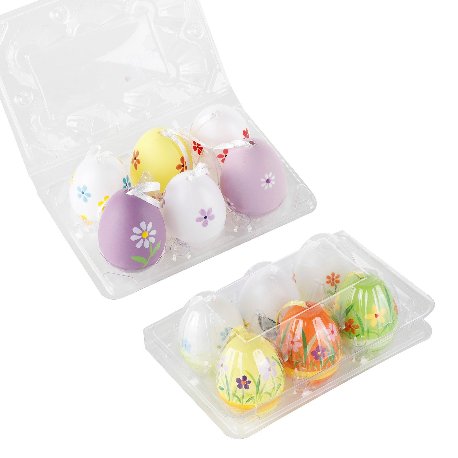 HI Osterei Deko-Ostereier-Set 6 bunte Ostereier im Eierkarton (1 St)