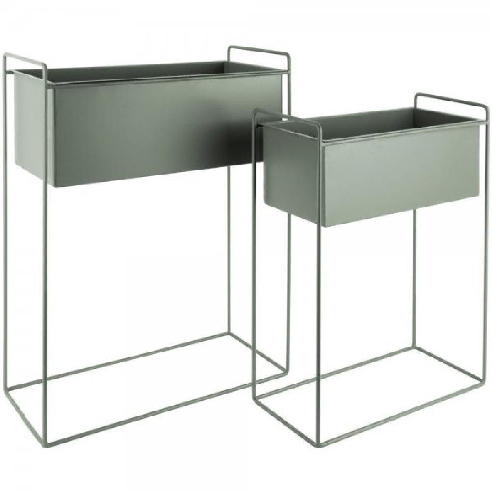 Present Time Blumentopf Pflanzgefäße mit Gestell Essence Gerade Jungle Green (2-teilig)