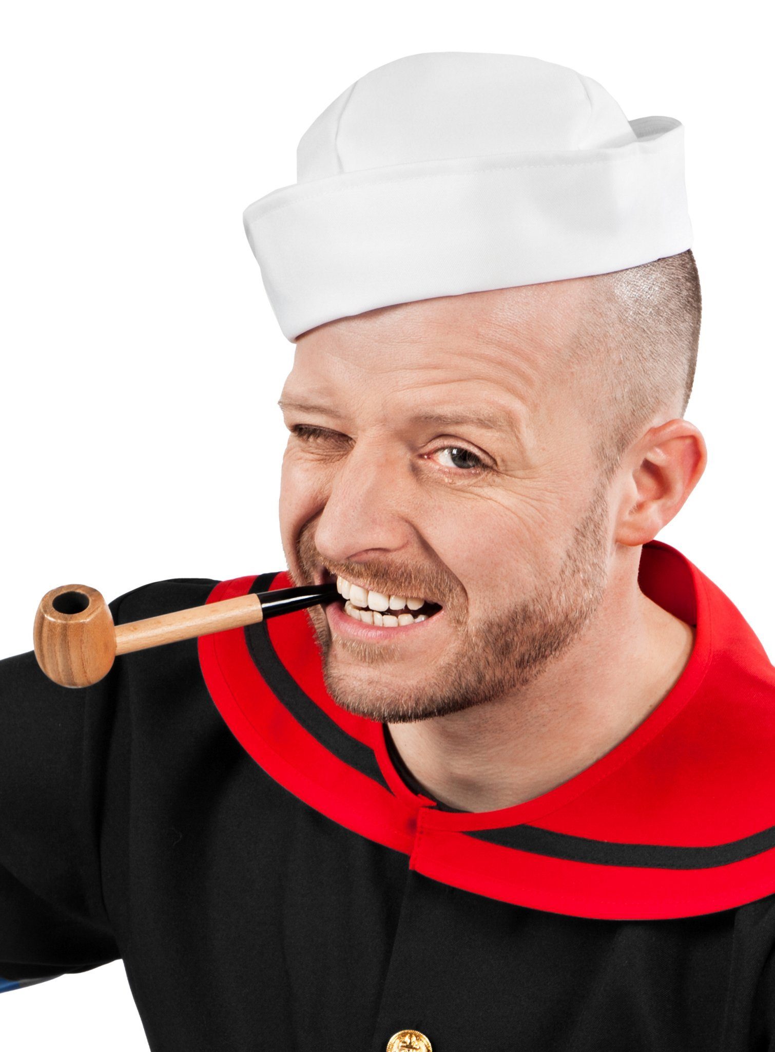 Maskworld Kostüm Popeye Pfeife - Seemann Matrosen Kostümzubehör, Original lizenziertes Kostümaccessoire für paffende Seemänner