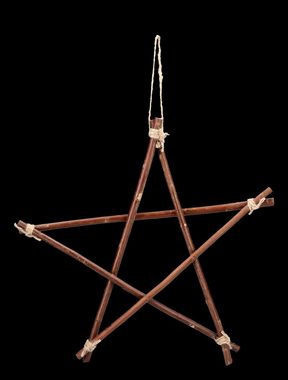 Figuren Shop GmbH Wanddekoobjekt Weidezweig Pentagramm 40 cm - Fantasy Dekoration Wandbehang