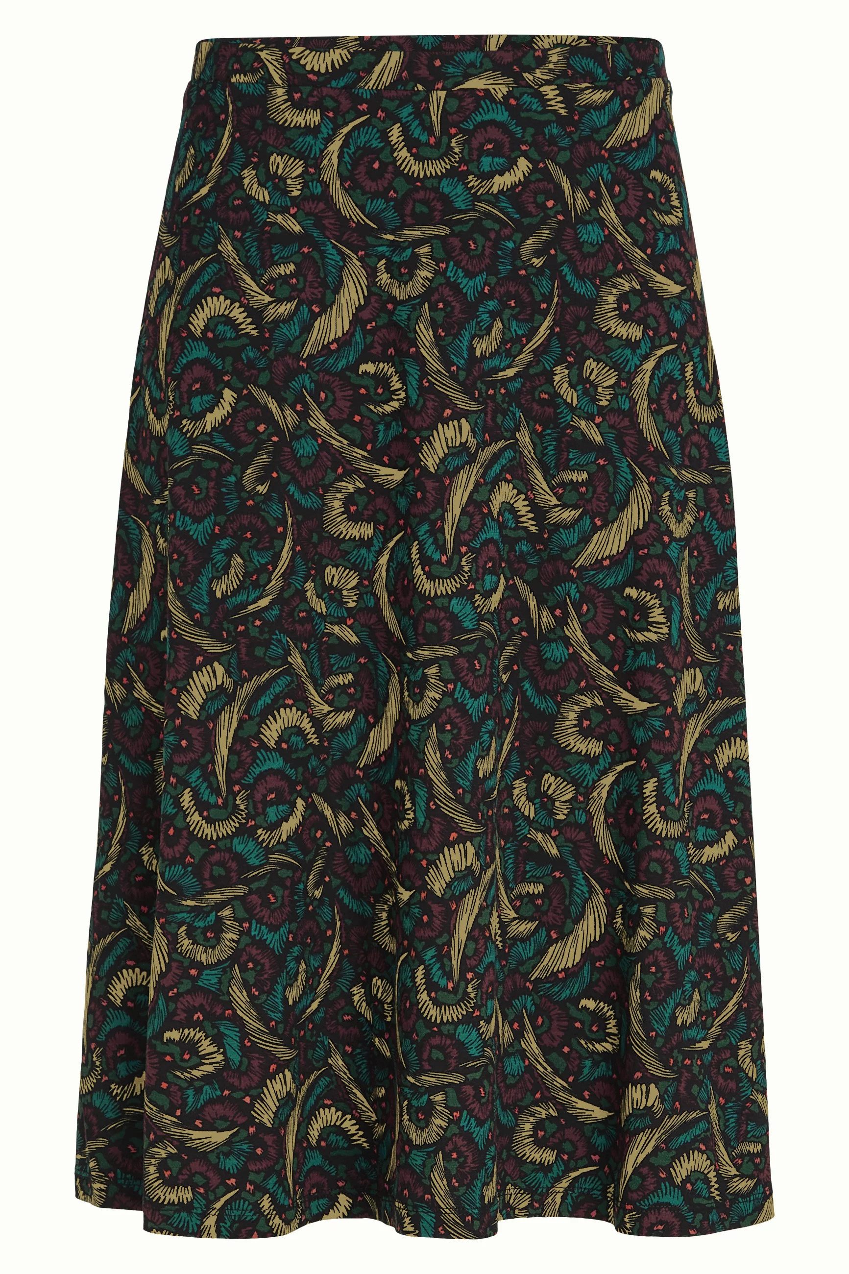 King Louie A-Linien-Rock - Femininer Jerseyrock mit Print und A-Linie für Damen