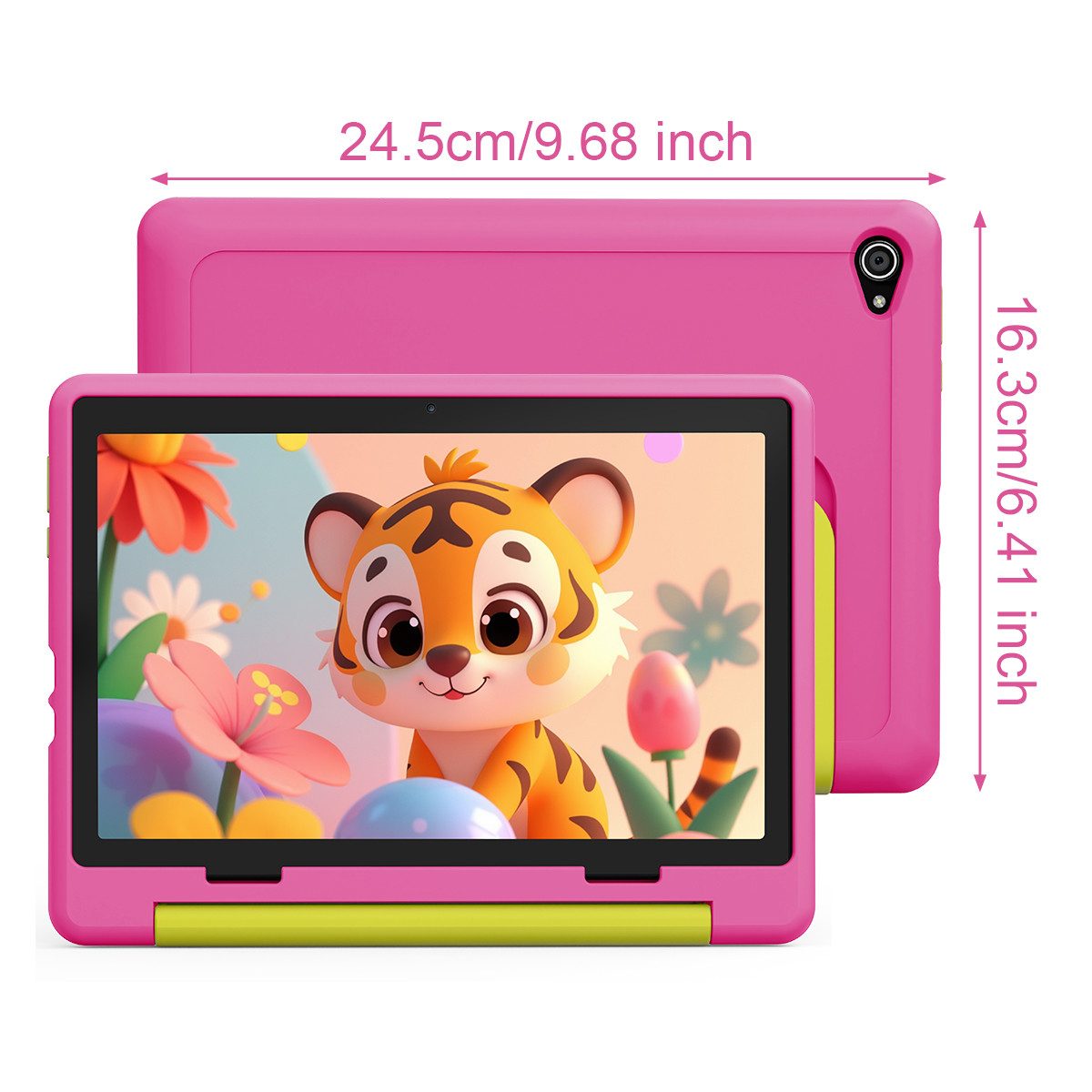 BUFO Android 16 10-Zoll, 24(3+21) GB RAM + 64 GB ROM (TF Expand 1TB) Kinder Tablet (10", 64 GB, Android 16, WiFi 6, Android 16, Elterliche Kontrolle, HD IPS 1280x800, 6000mAh)