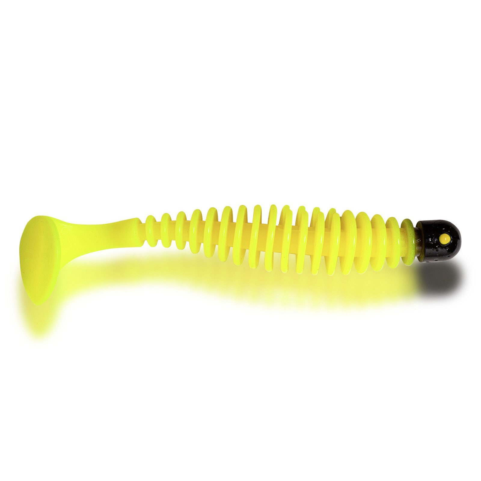 Shad Wels Black yellow Gummiköder Worm Cat zombie 17cm Cat Kunstköder, Black