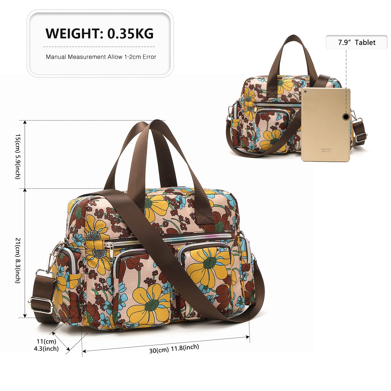 KONO Handtasche Damenhandtasche, Wasserdicht mit Blumenmuster günstig online kaufen