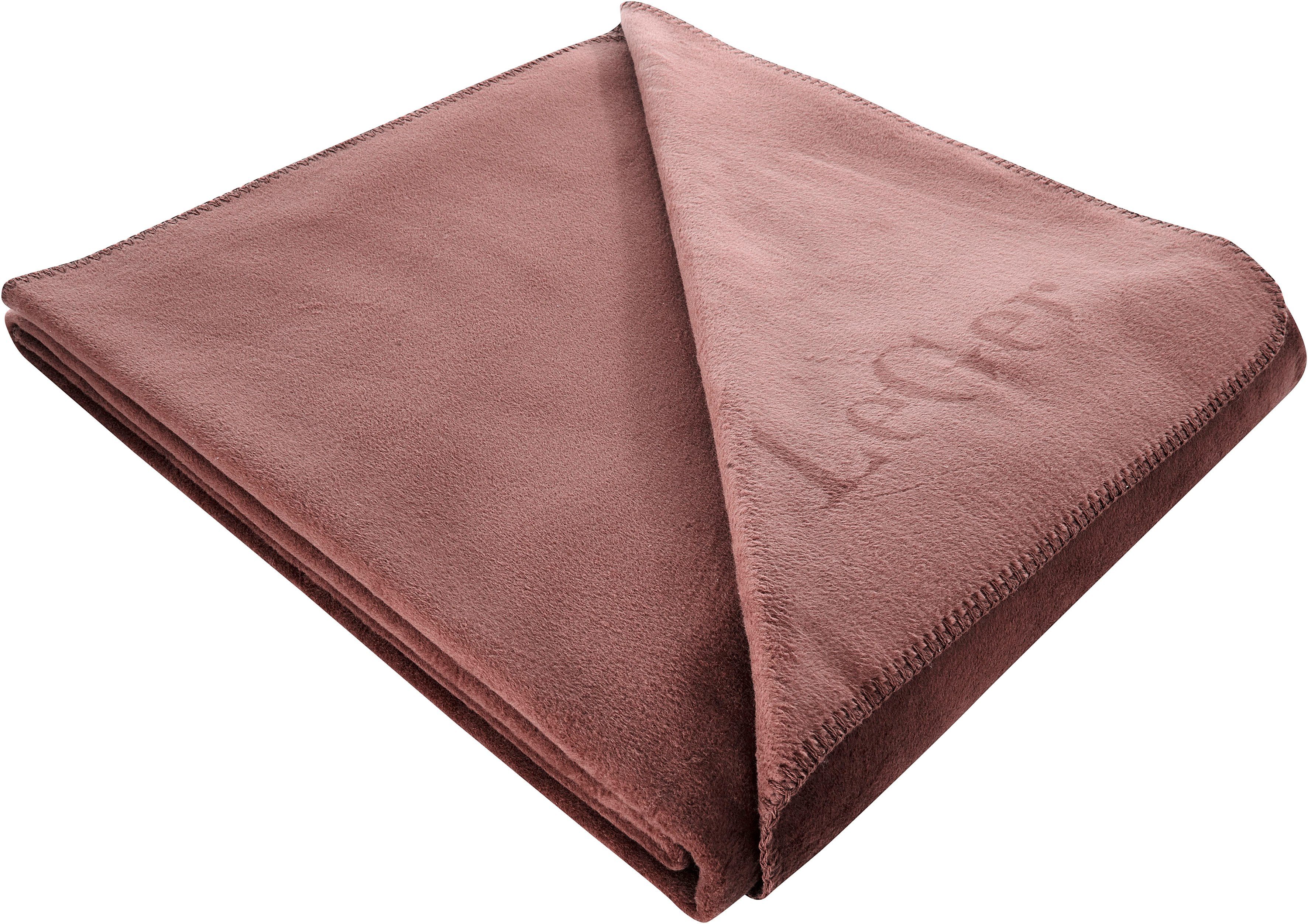 cognac Lena Kuscheldecke Anisa, Schriftzug, Gercke, LeGer modernem Home by mit Wohndecke