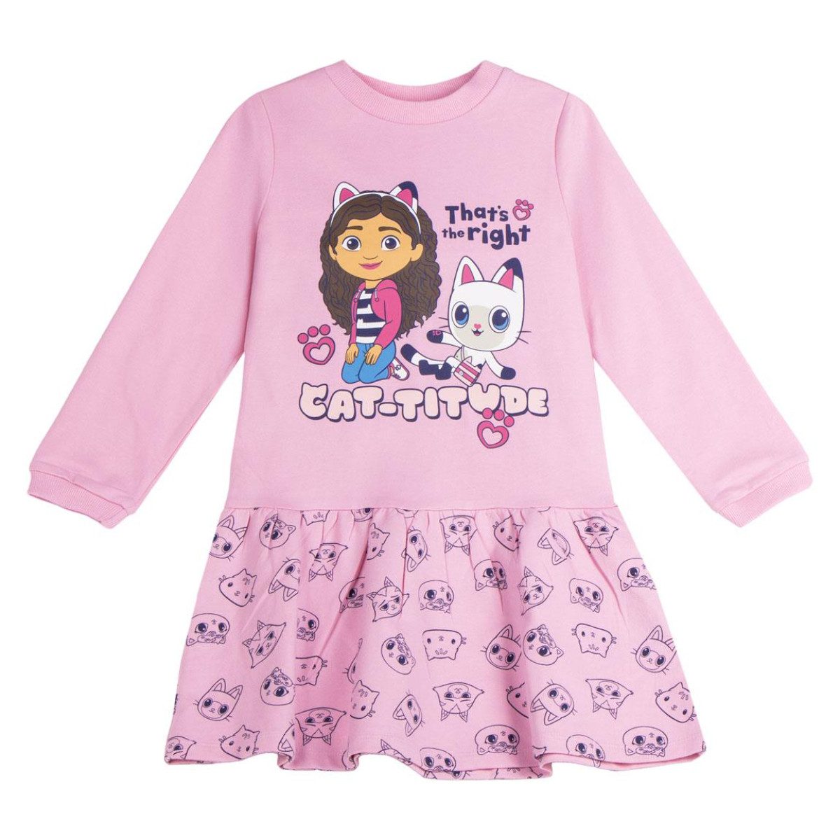 Cerda Jerseykleid Gabby’s Dollhouse Kinder Kleid – French Terry Baumwollmix 240 gsm