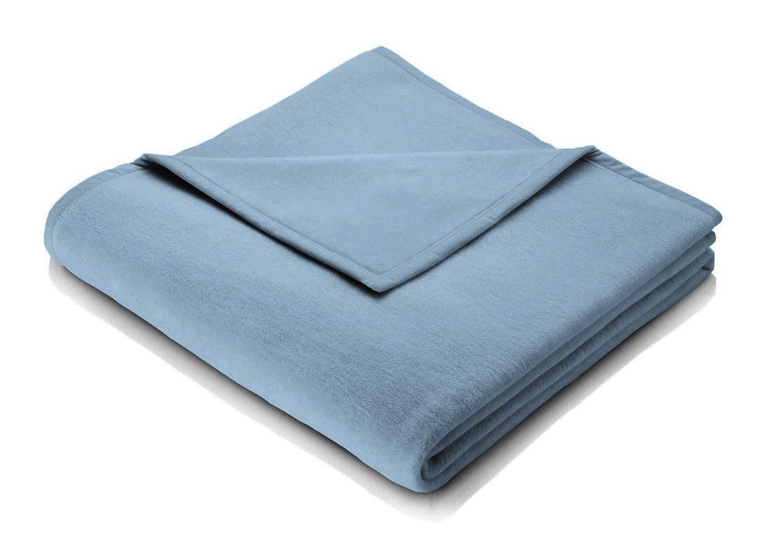 Plaid Biederlack Wohndecke Star, neublau, Biederlack