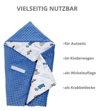 Einschlagdecke 2er SET Baby Einschlagdecke 85x85 für Autositz Babyschale Decke Minky, TupTam