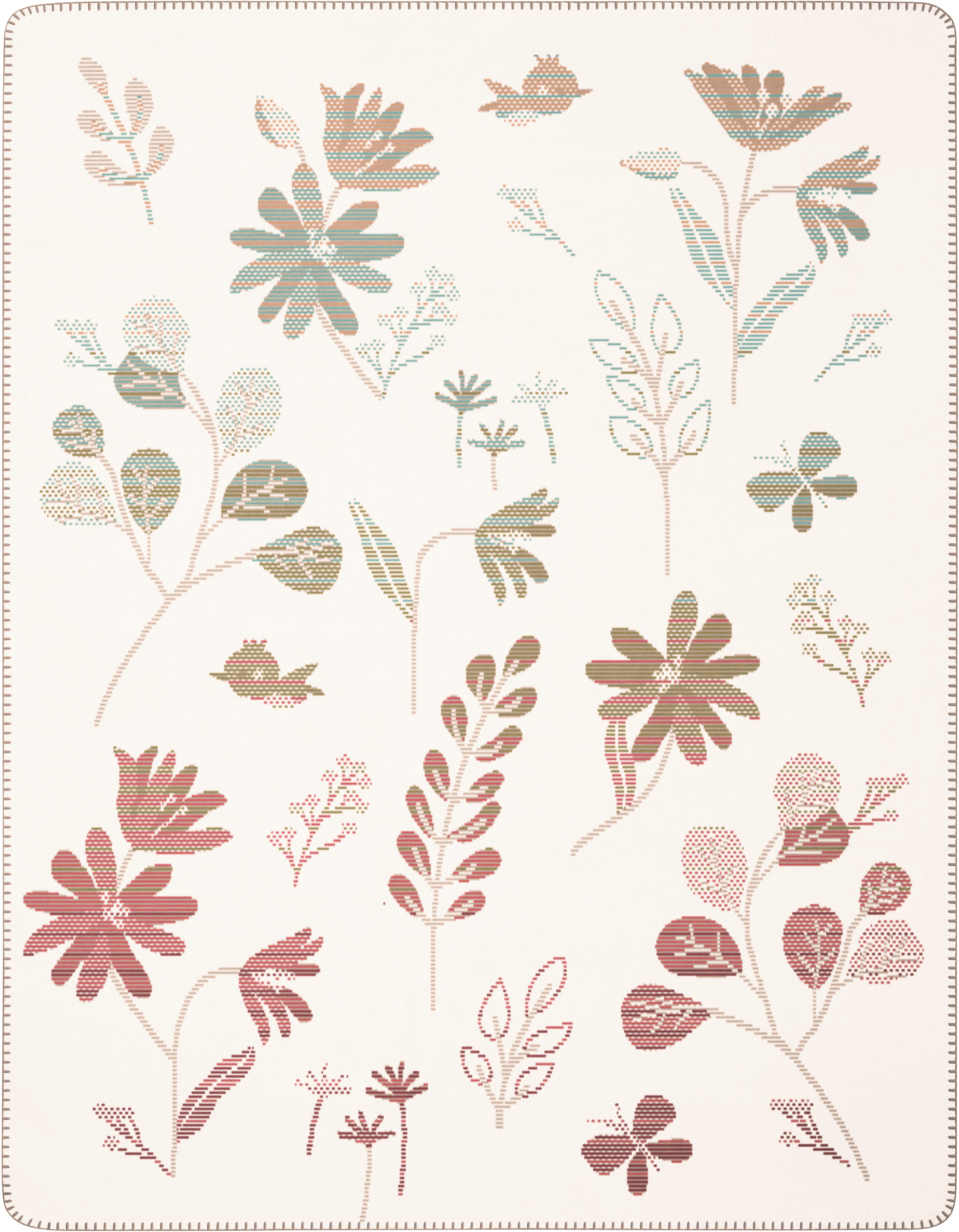 Babydecke Babydecke Wild Flowers, Biederlack, 75 x 100, mit Zierstich
