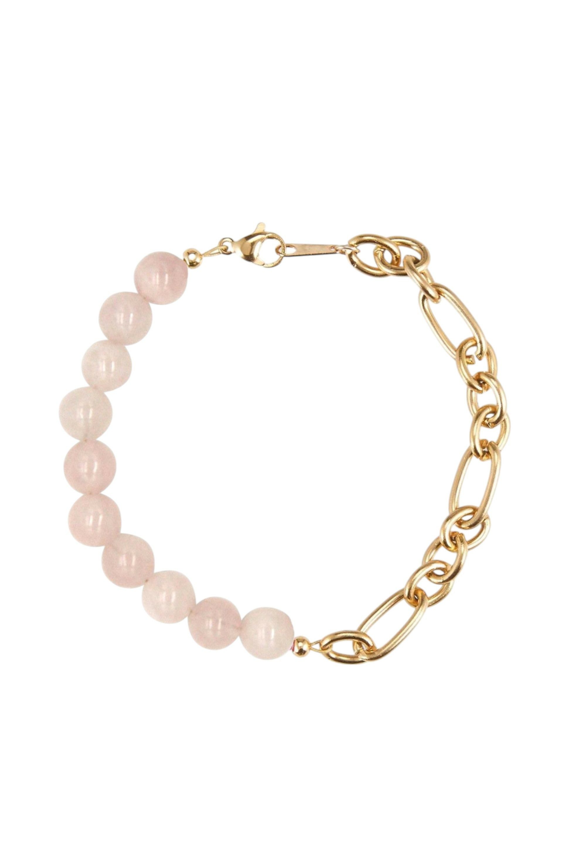 Gemshine Armband Rosenquarz Chain, Europäischer Schmuck: Qualität liebevoll hergestellt.