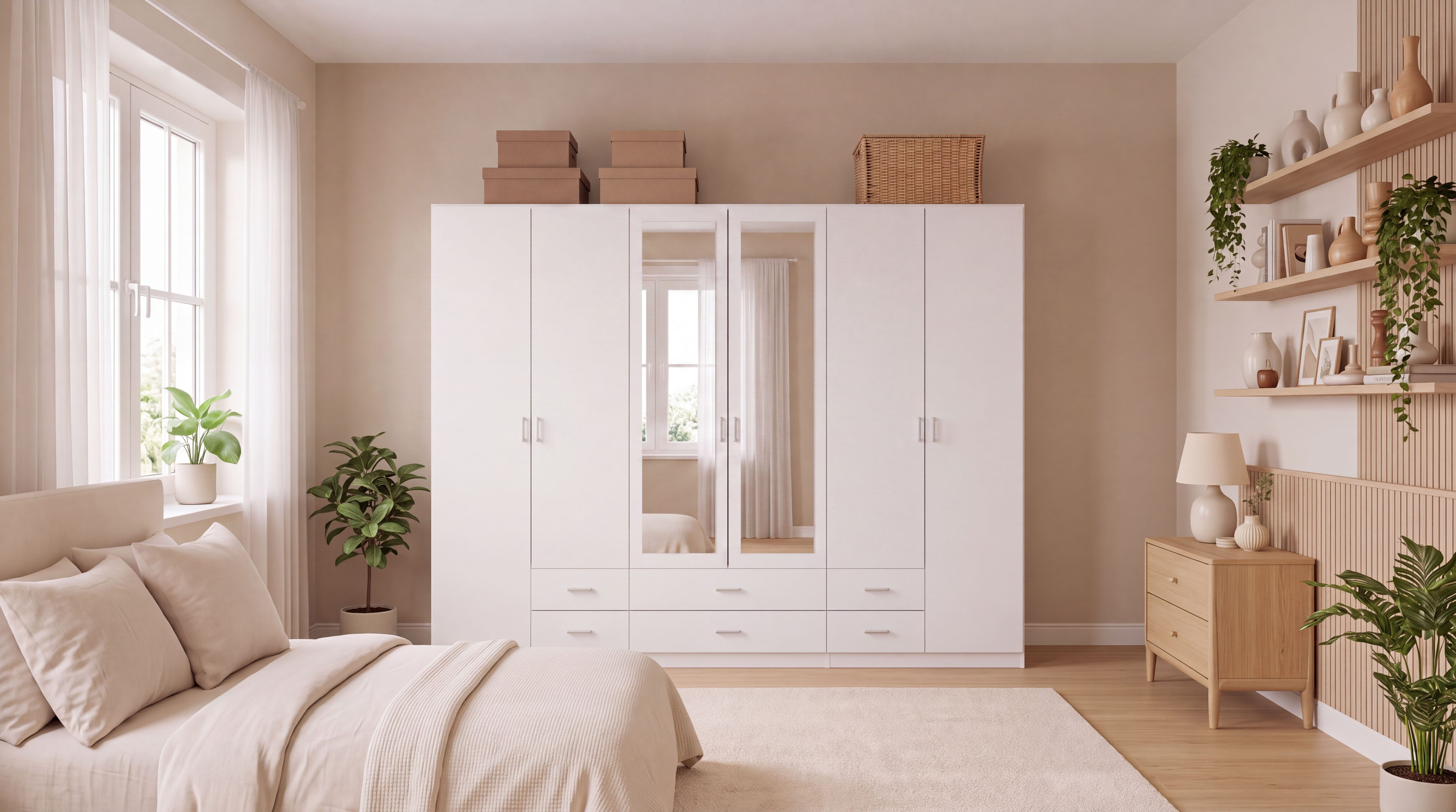 rauch Kleiderschrank Schrank Garderobe Ankleide GAMMA Breiten 181/271 cm (in 3 Ausstattungen BASIC/CLASSIC/PREMIUM (inkl. SOFT-CLOSE-Funktion) mit Spiegel TOPSELLER MADE IN GERMANY