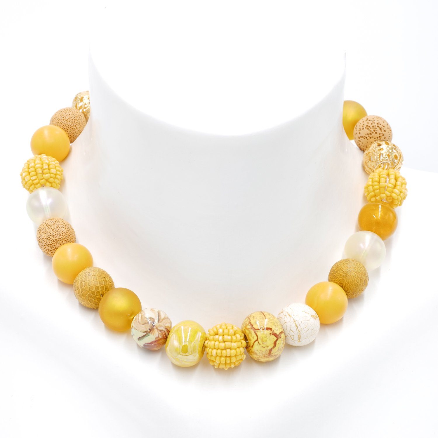 Damen Schmuck Feliss Perlenkette Sonne (inkl. Organza-Beutel), mit handgearbeiteten Glas- und Rocaillesperlen
