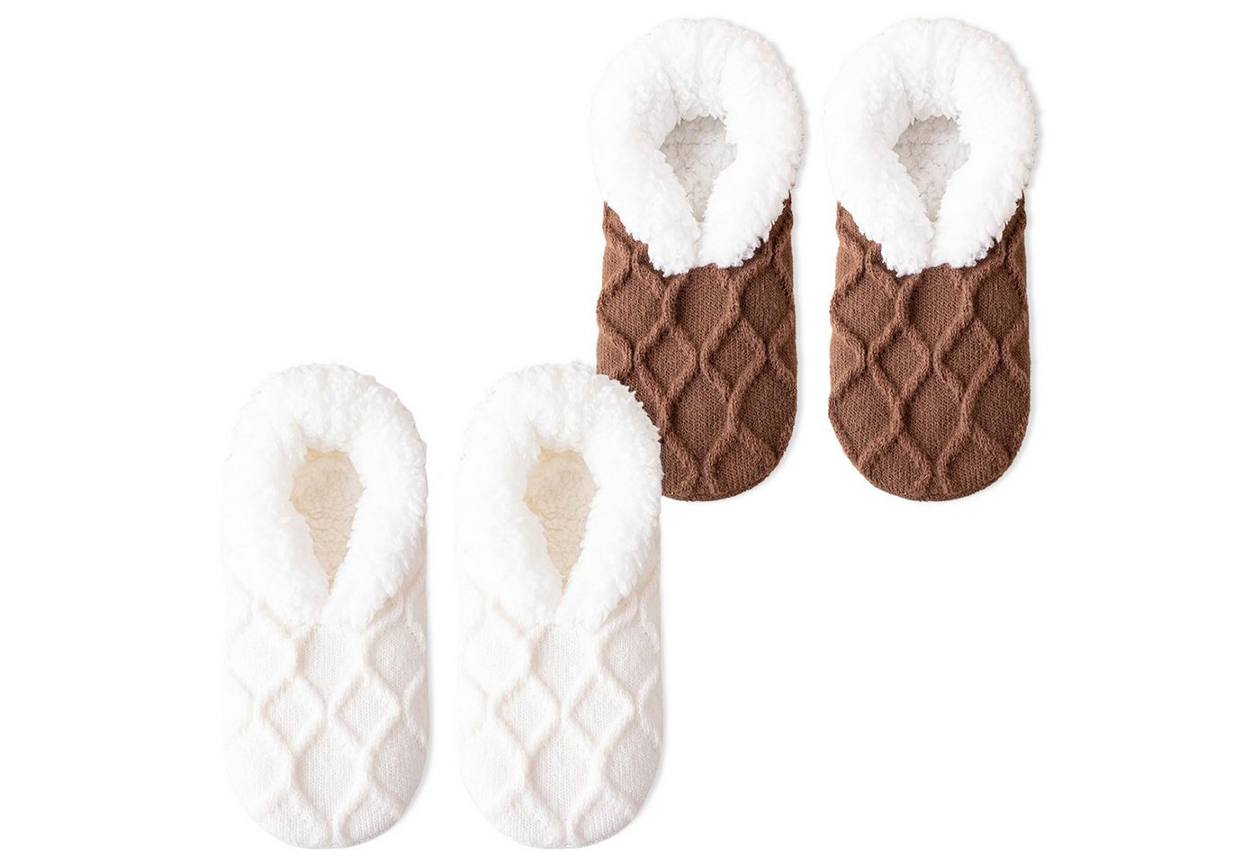 Coonoor Haussocken Kuschelsocken Herren & Damen Flauschig Hüttensocken rutschfest (2-Paar) Weiche Warme Winter Hüttensocken Haussocken