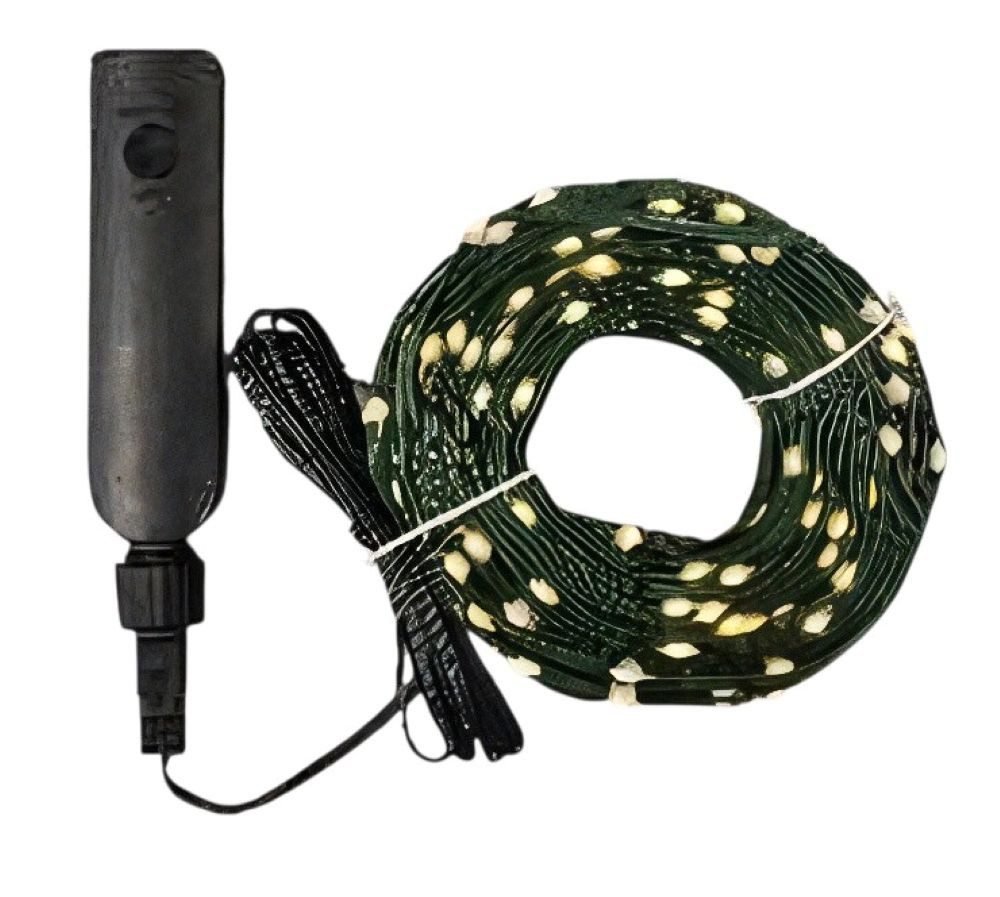 OTTO home LED-Lichterkette 200 LEDs, Länge 15 m, 8 Funktionen, Timer, weiß o. grün, USB-Ladekabel, 200-flammig, warmweiß,mit 6/18h Timer, Länge 15 m & 0,5 m Zuleitung, innen, außen