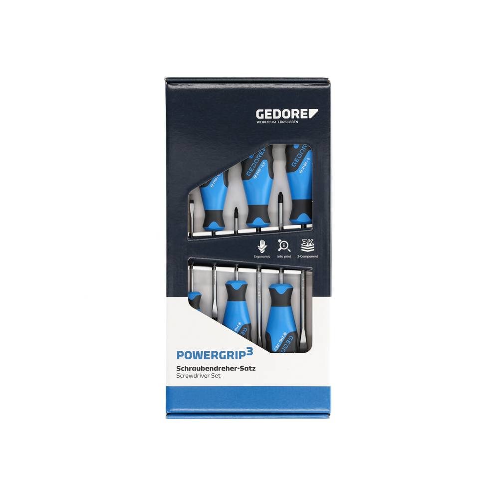 Thumbnail - Gedore Schraubendreher 3K-Schraubendreher-Set 6tlg. Schlitz/Kreuzschlitz