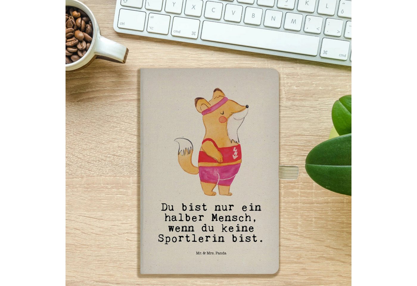 Thumbnail - Mr. & Mrs. Panda Notizbuch Sportlerin Herz - Transparent - Geschenk, Dankeschön, A5 Notizbuch Pu Mr. & Mrs. Panda, Hochw...