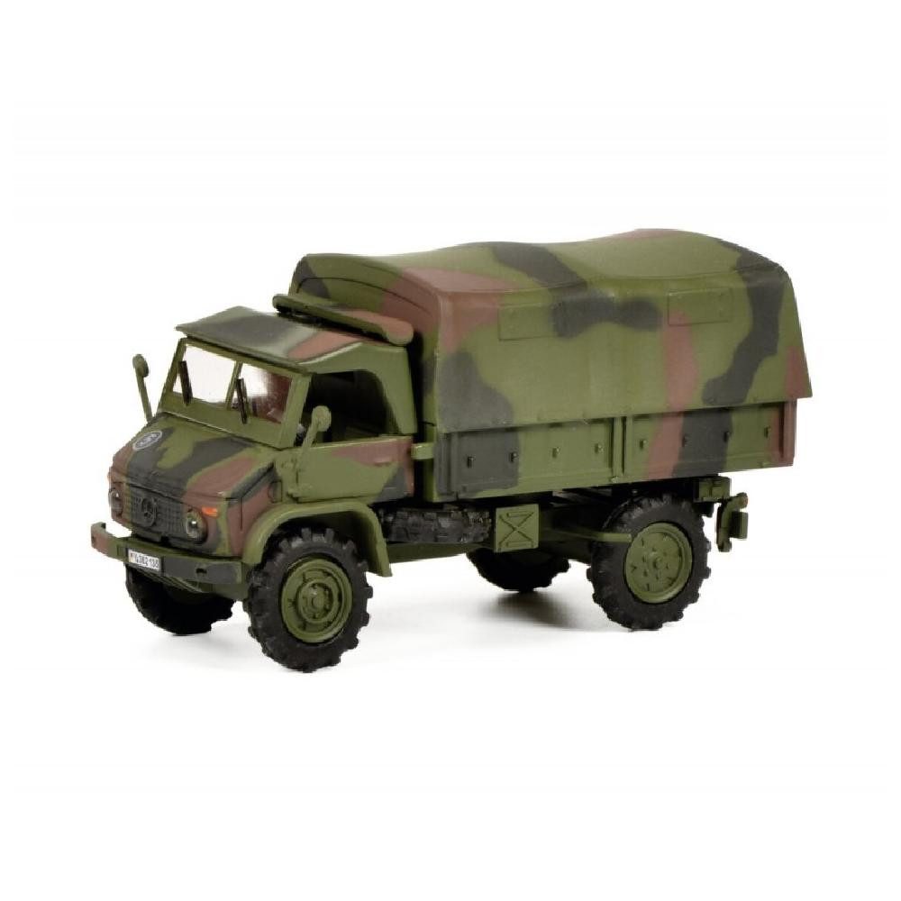 Schuco Modellbausatz Unimog S404 BW Pritsche/Plane / 1:87, Maßstab 1:87