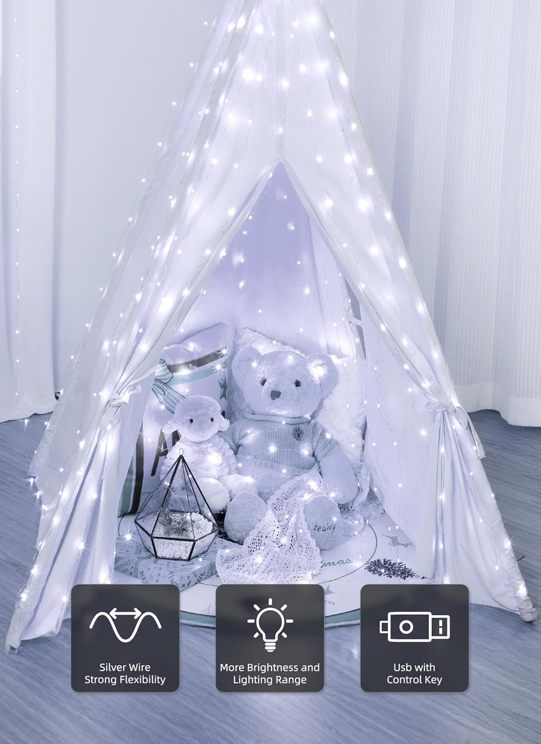 Athlix LED-Lichtervorhang LED Vorhang Lichterkette wasserdicht Weihnachten günstig online kaufen