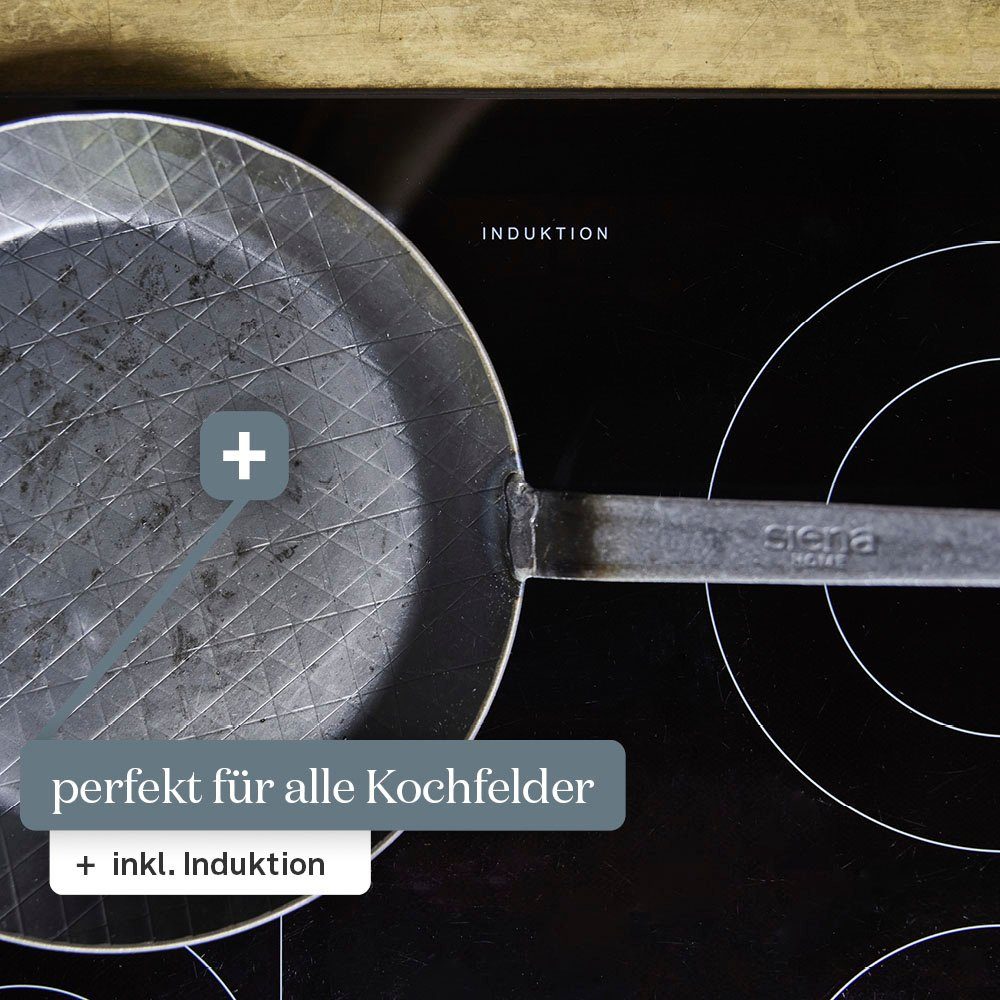 Germany, in Induktion Gusseisen Fermo, Made Bratpfanne Hakenstiel, (1-tlg), flach, schmiedeeisern, Home Siena