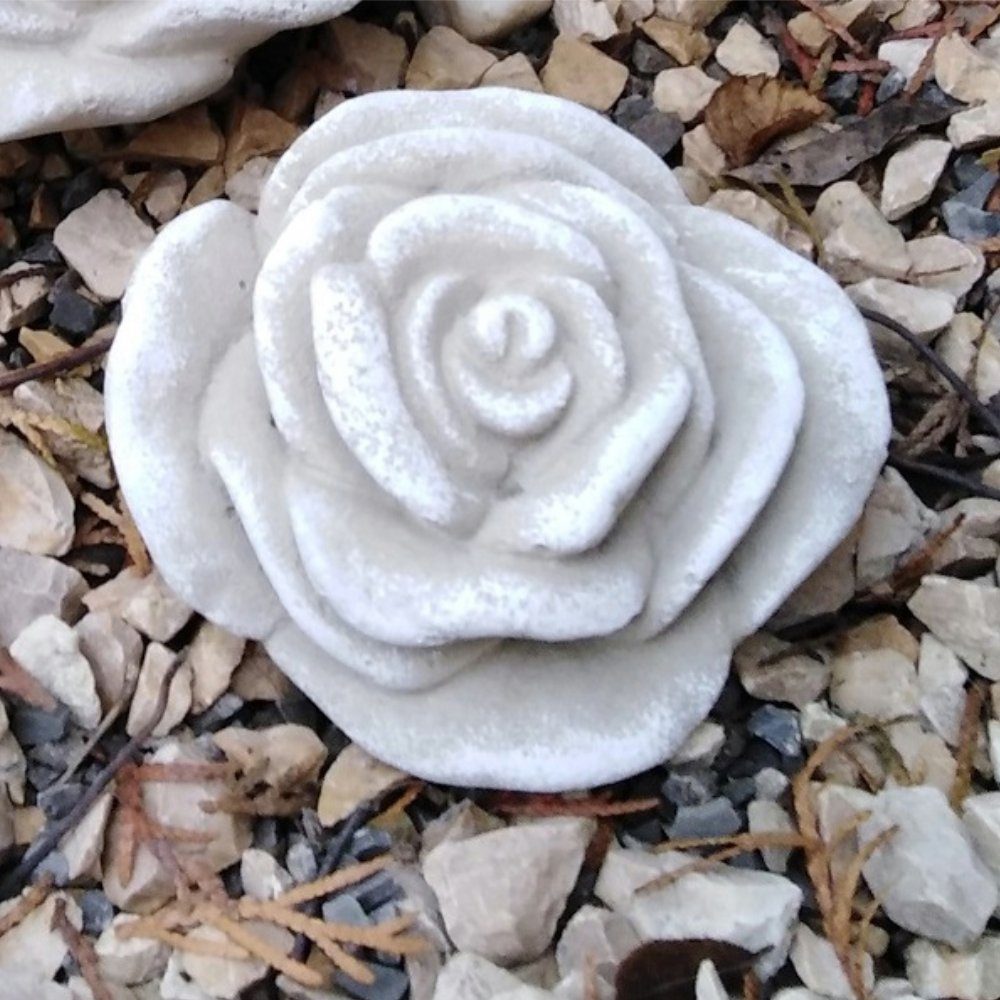 Radami Gartenfigur Steinguss 10cm Rose Stein Rosenblüte Gartendeko